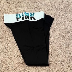 Black Leggings with PINK Logo